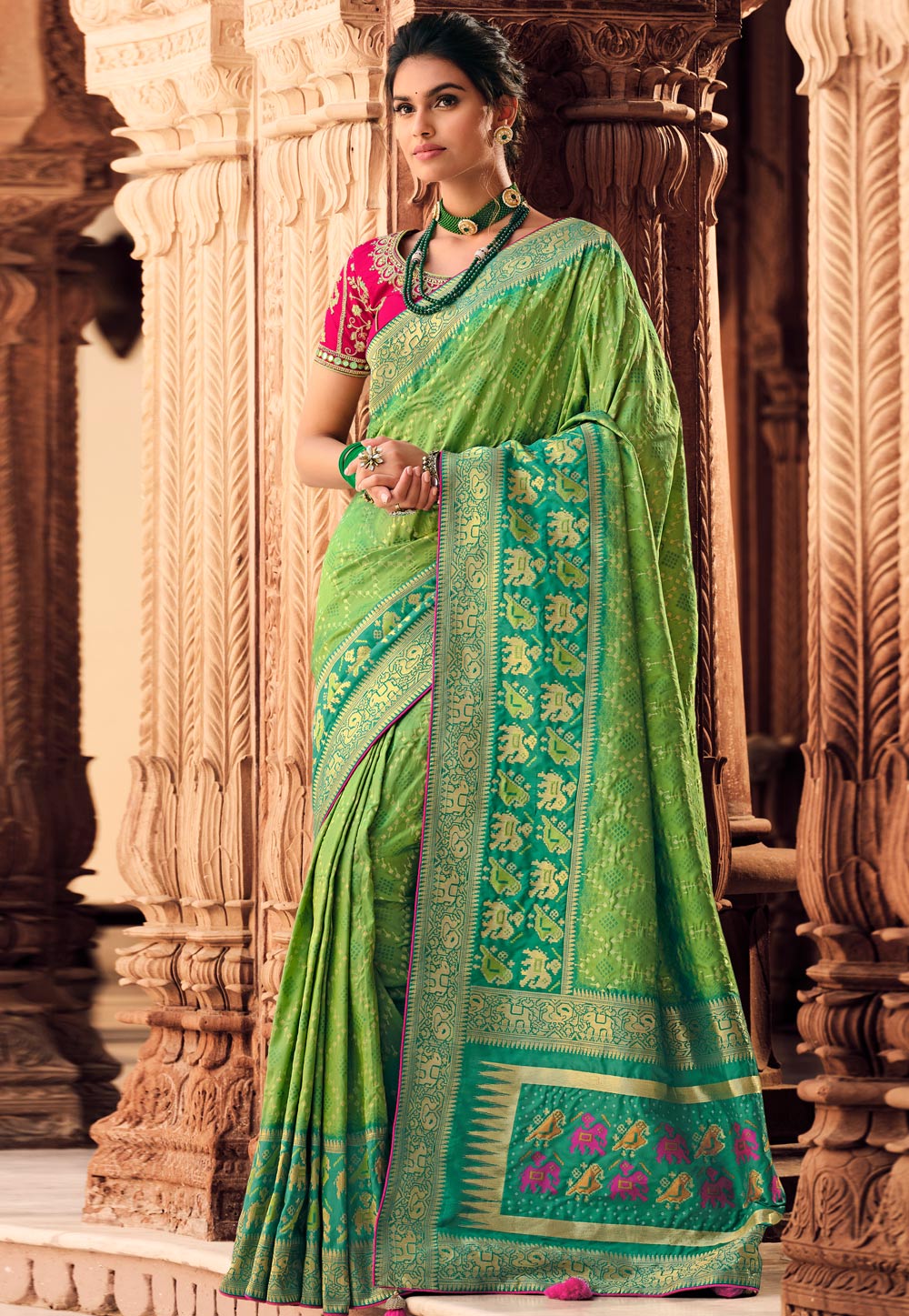 Green Silk Festival Wear Saree 236698