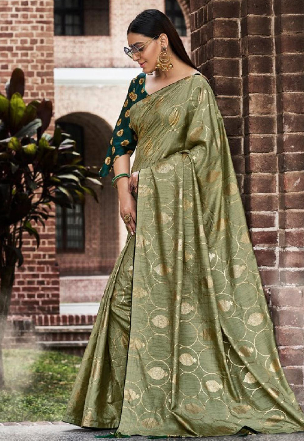 Light Green Silk Festival Wear Saree 172147