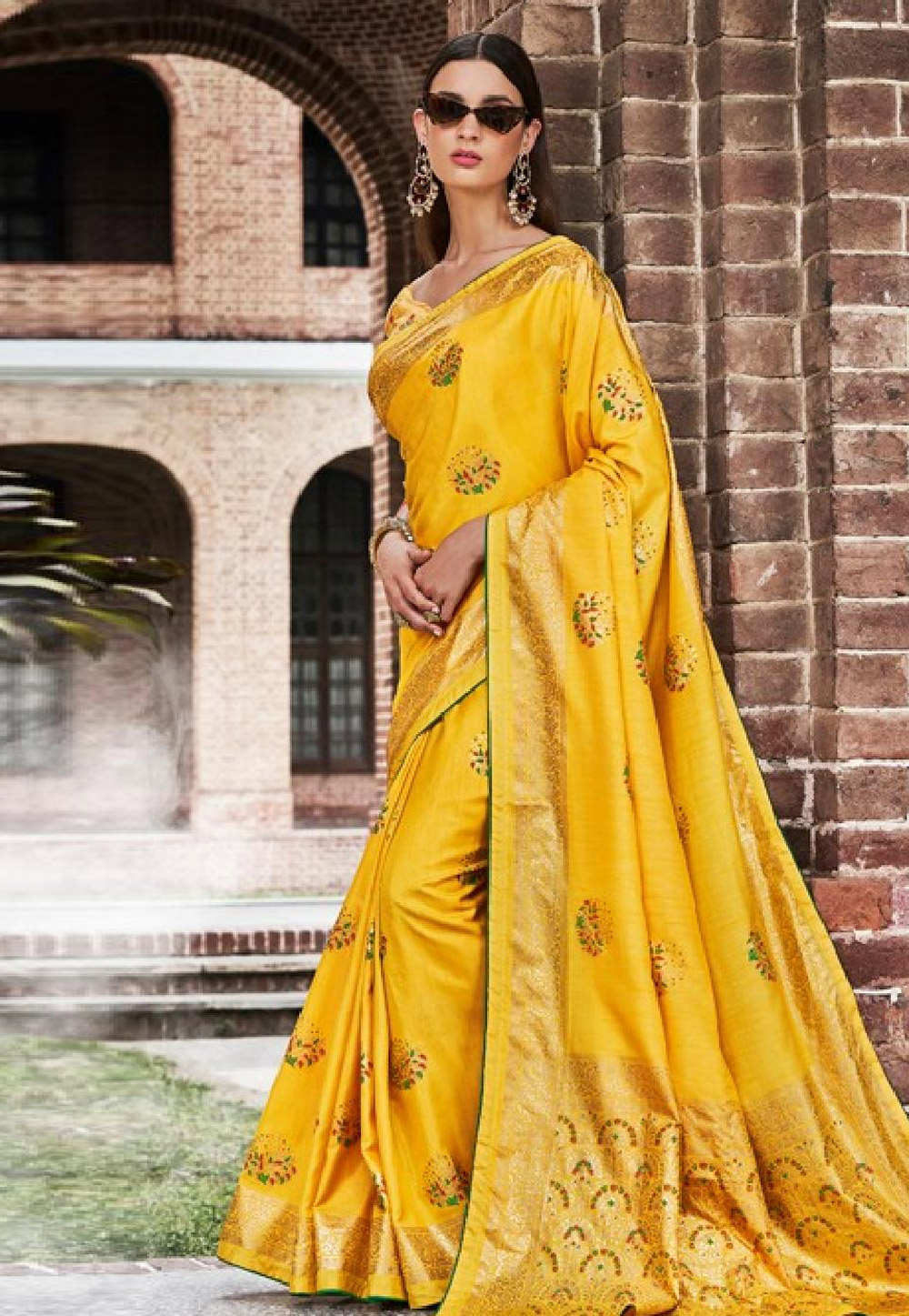 Yellow Silk Saree With Blouse 172148