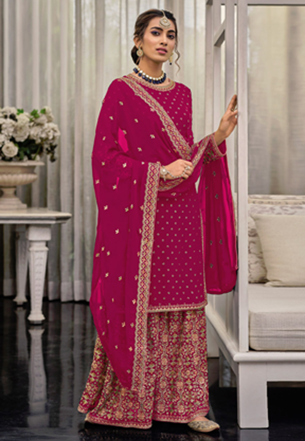 Magenta Georgette Pakistani Suit 250119