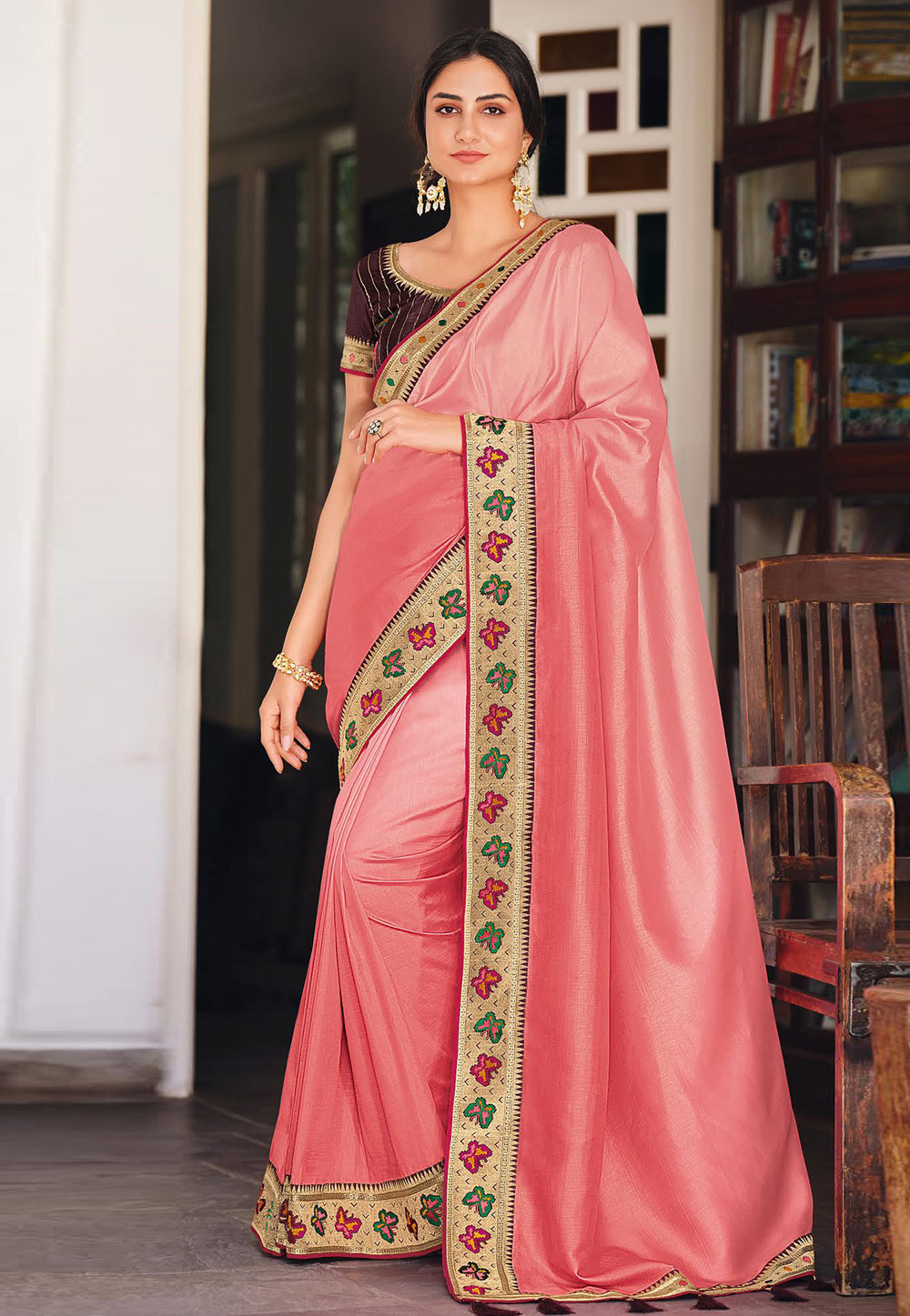 Pink Silk Saree With Blouse 244173