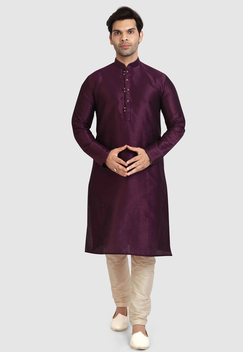 Purple Art Silk Kurta Pajama 247214