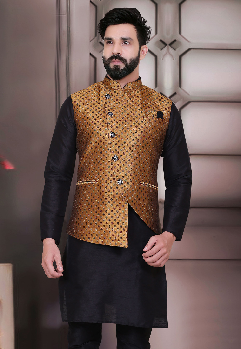 Kurta pajama with waist on sale coat