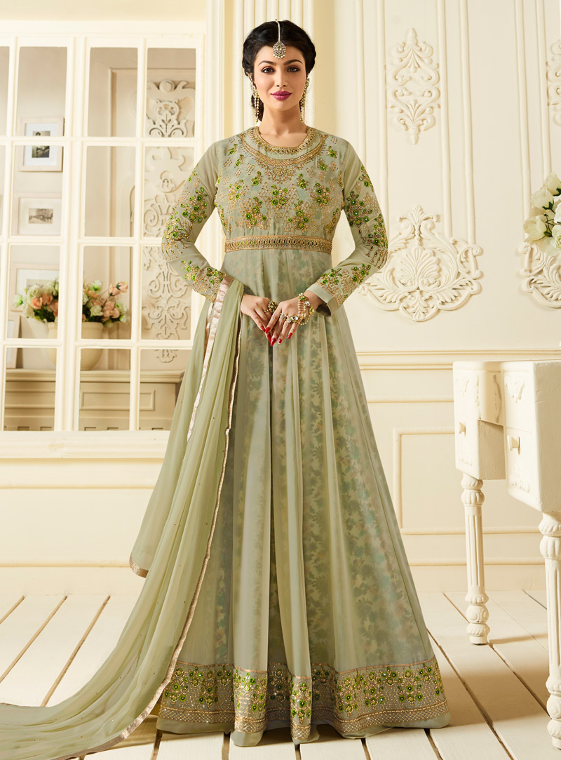 Ayesha Takia Light Green  Georgette Floor Length Anarkali Suit 137160