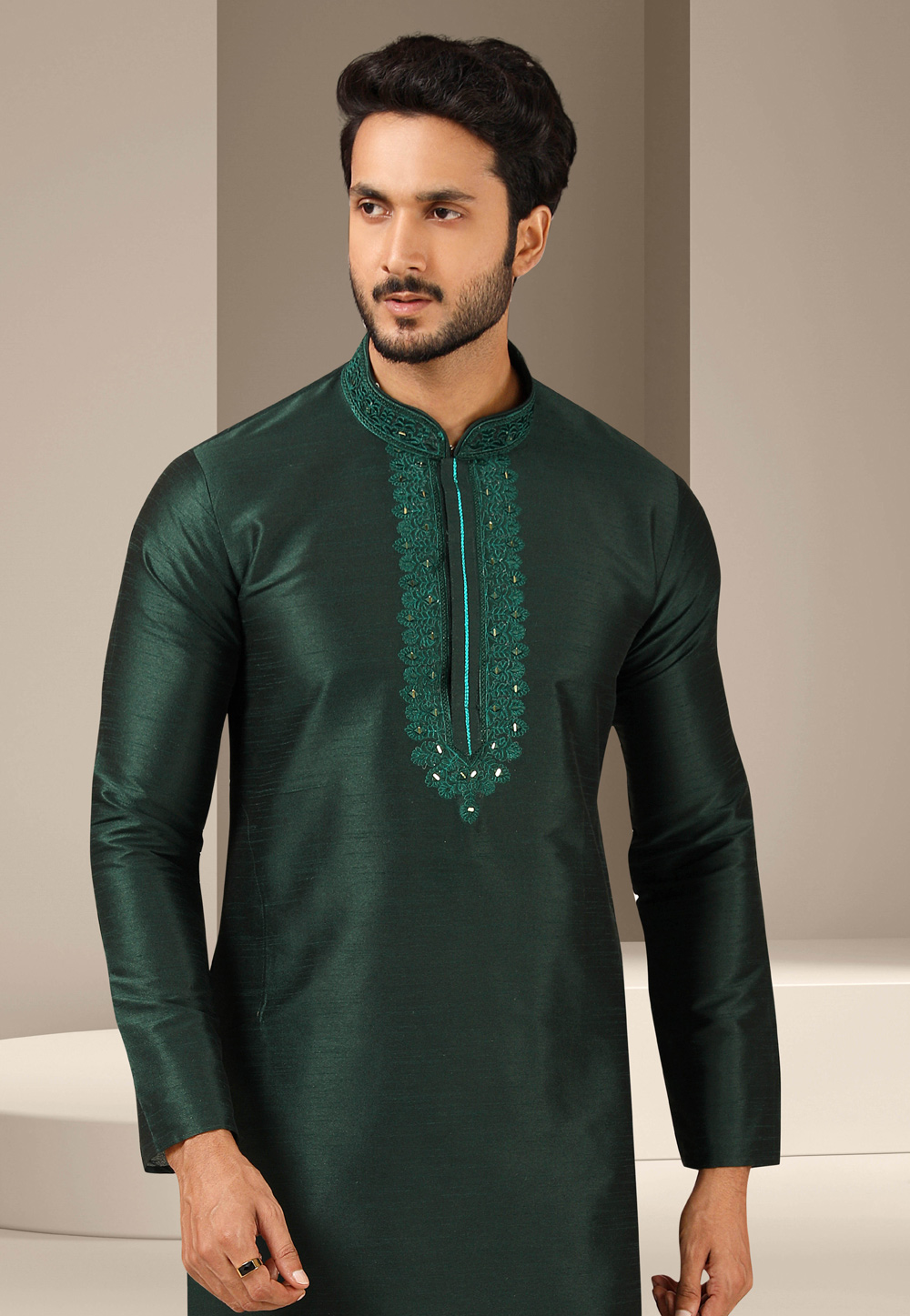 Dark green best sale colour kurta pajama