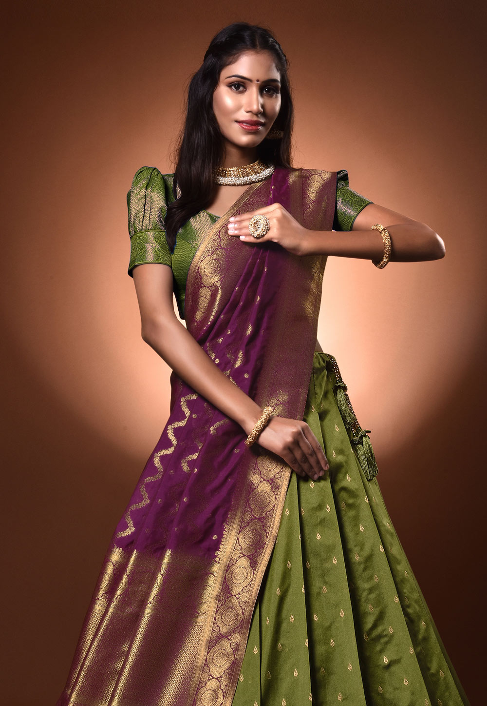 Shop Violet Kanjeevaram Silk Weaving Saree Festive Wear Online at Best  Price | Cbazaar