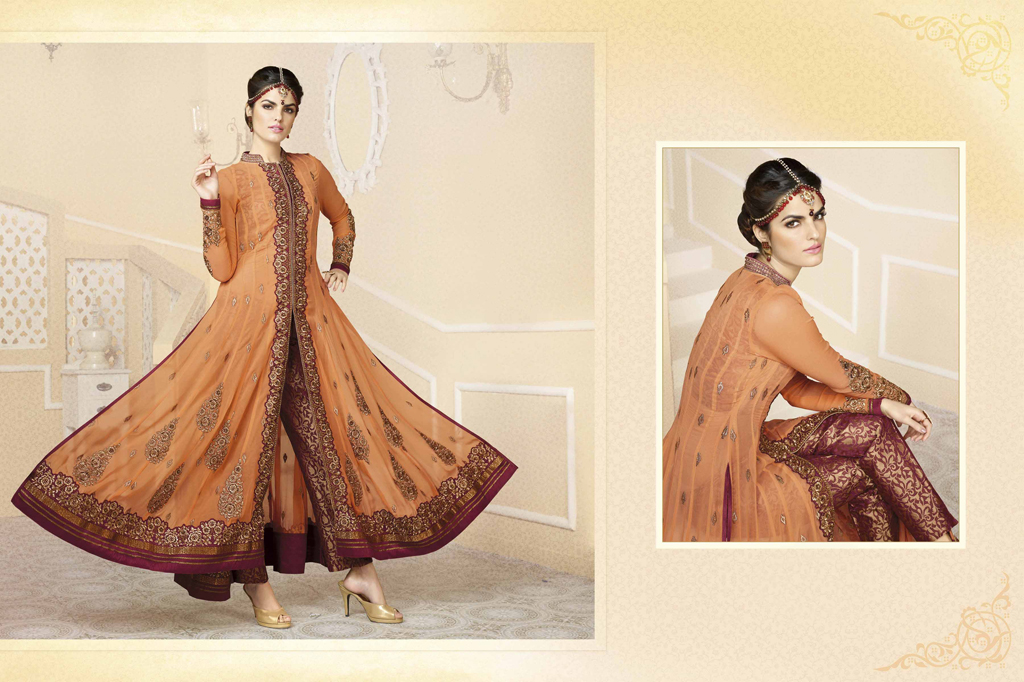 Orange Georgette Designer Anarkali Suit 49595