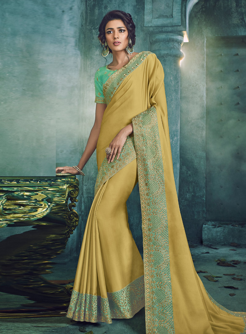 Yellow Silk Saree With Blouse 144637