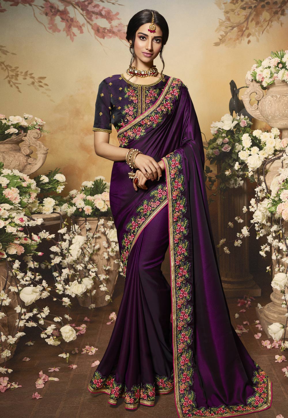 Purple Barfi Silk Festival Wear Saree 210153