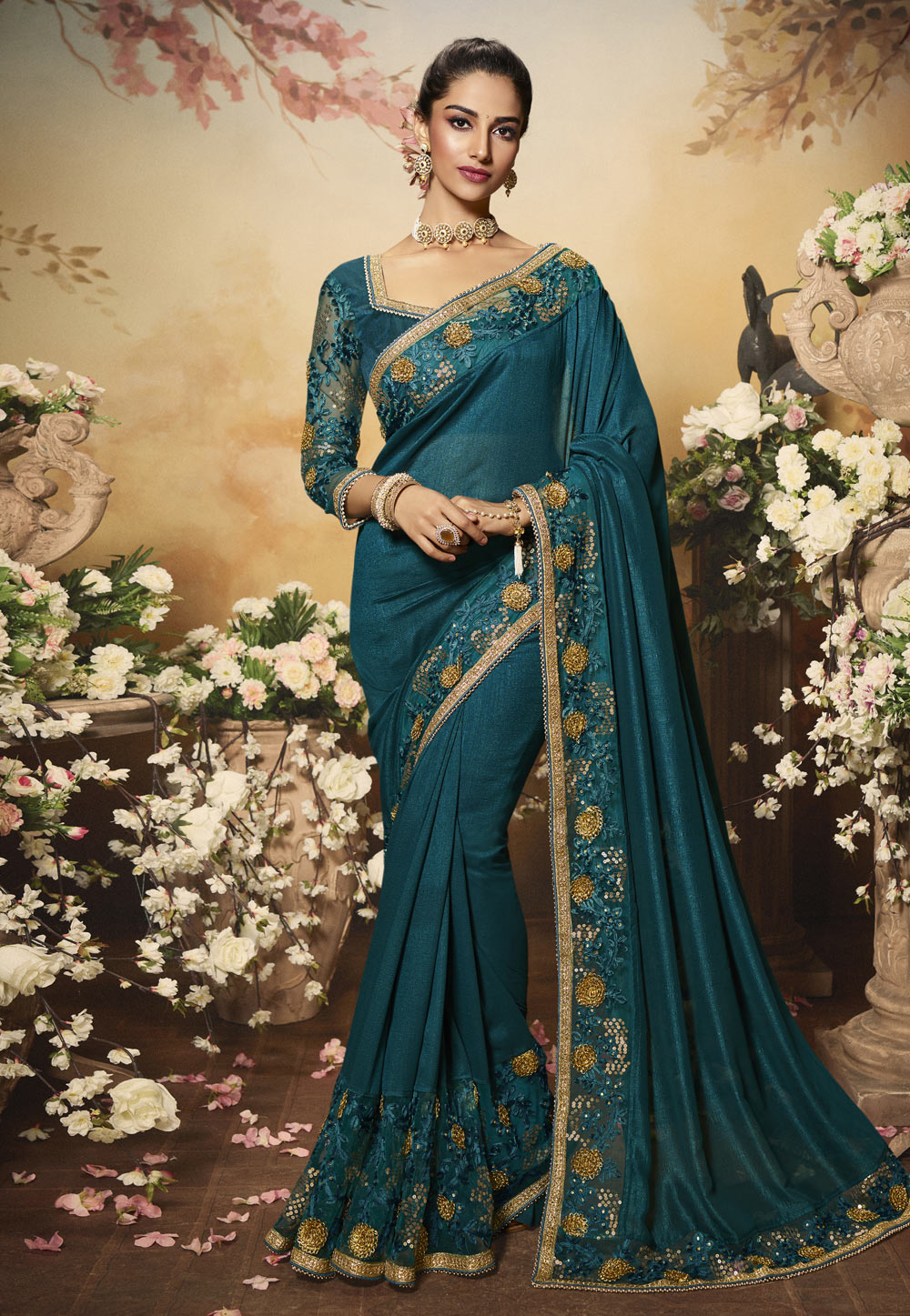Blue Silk Saree With Blouse 210156