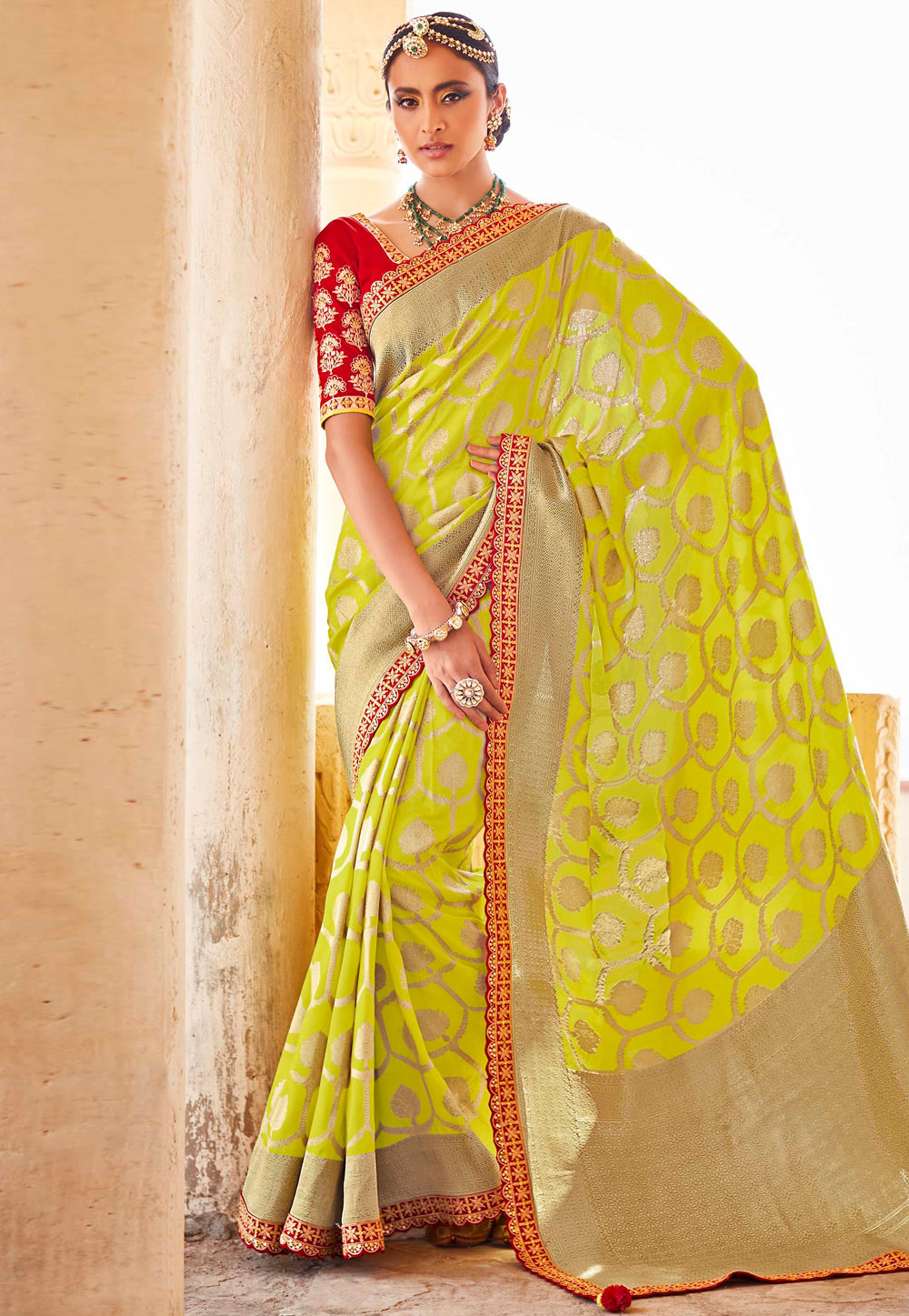 Light Green Silk Festival Wear Saree 239607 