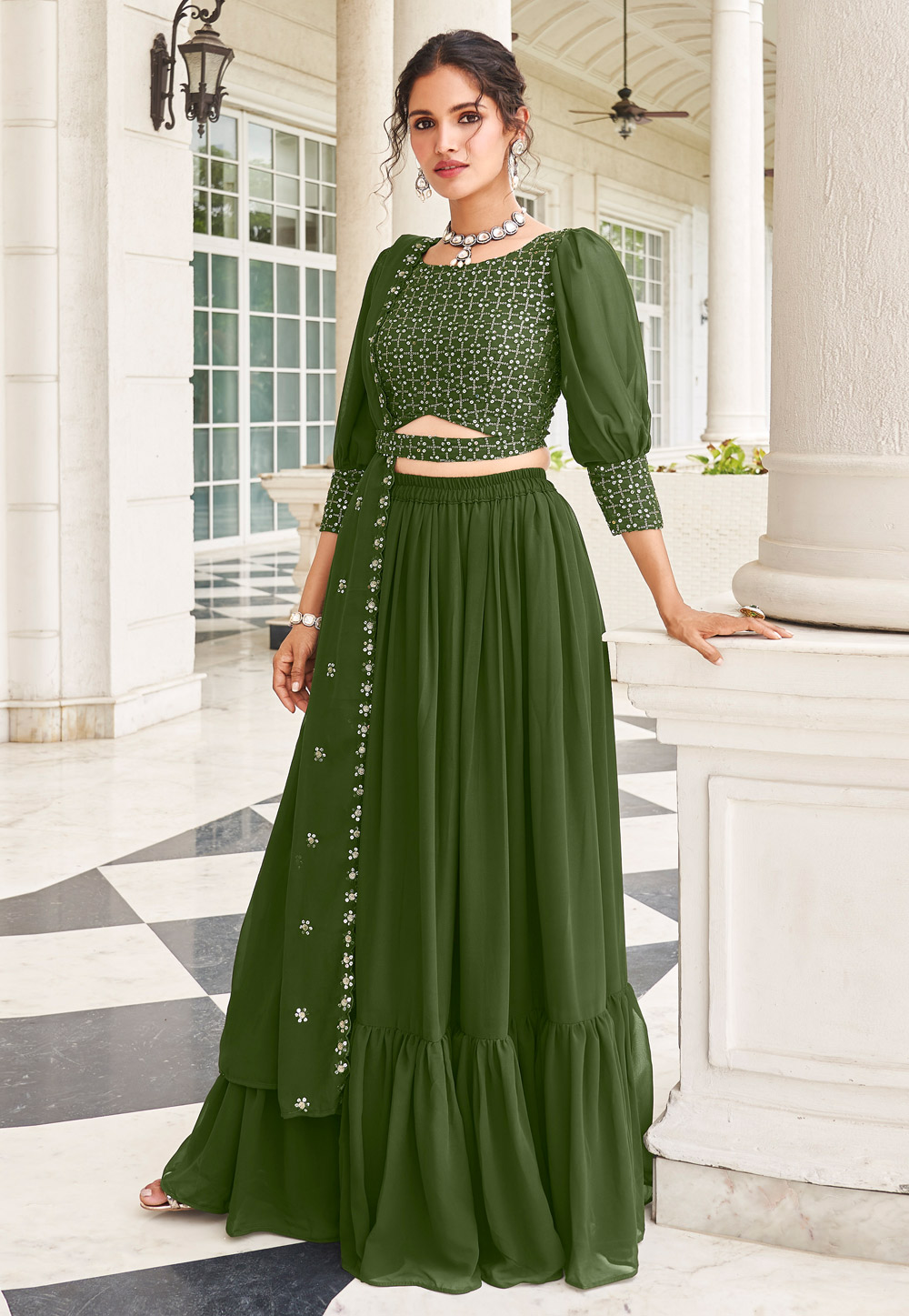Buy Embroidered Banglori Silk Lehenga Choli In Black Colour Online -  LLCV01307 | Andaaz Fashion