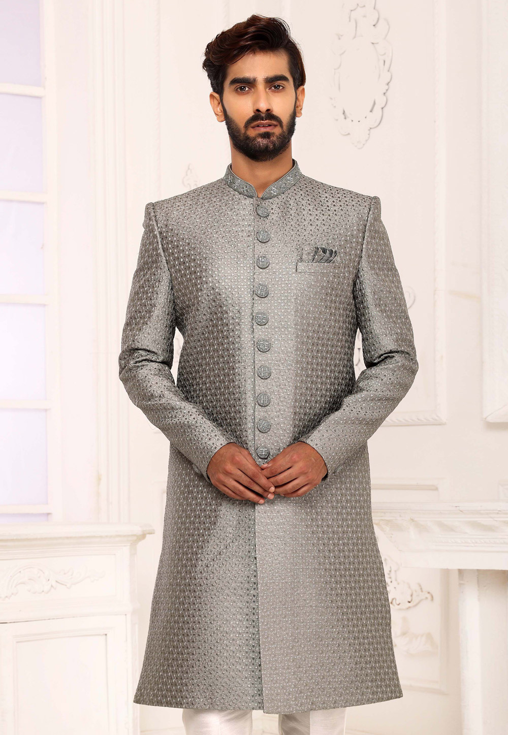 Grey clearance colour sherwani