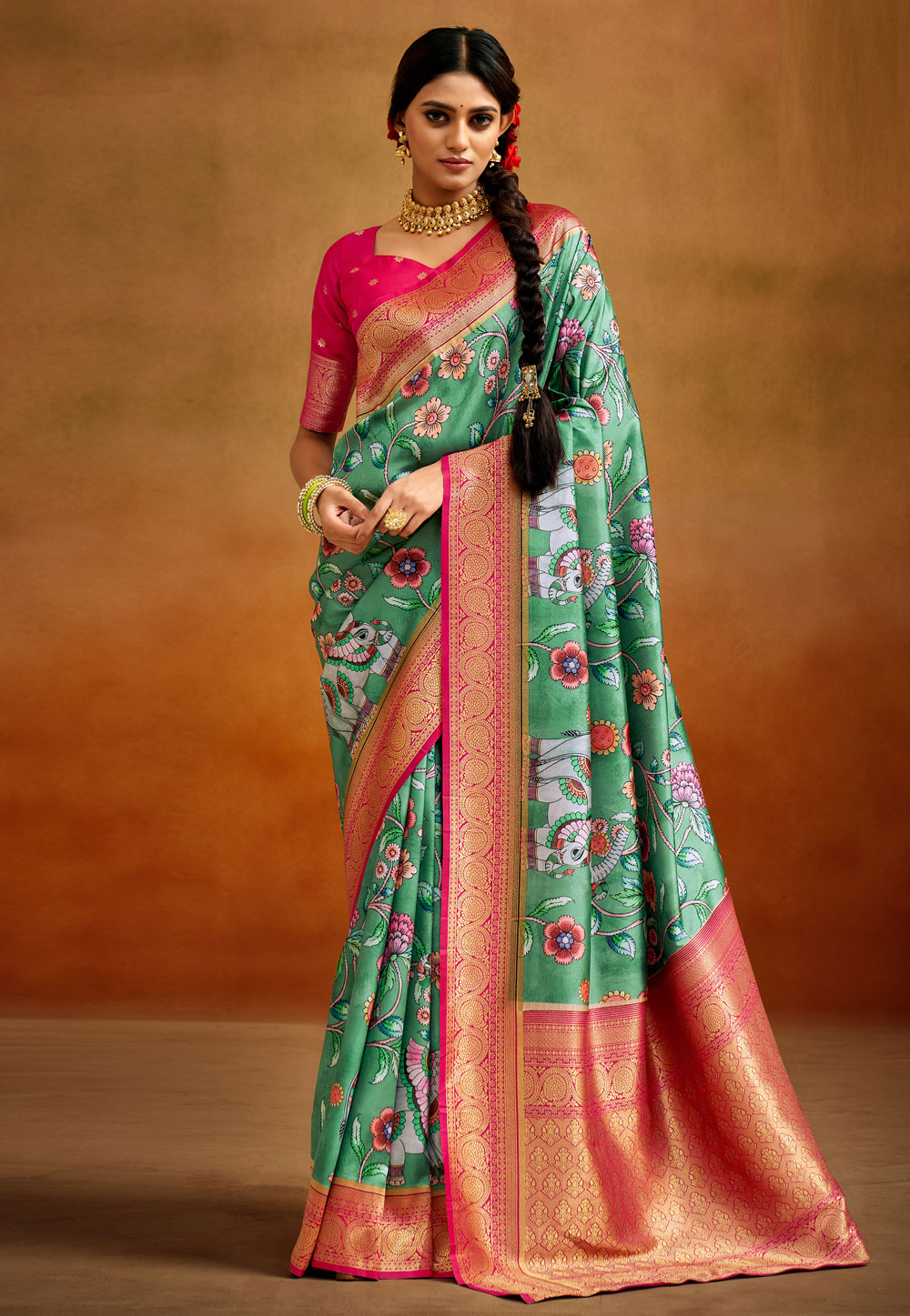 Sea Green Banarasi Silk Saree 269678