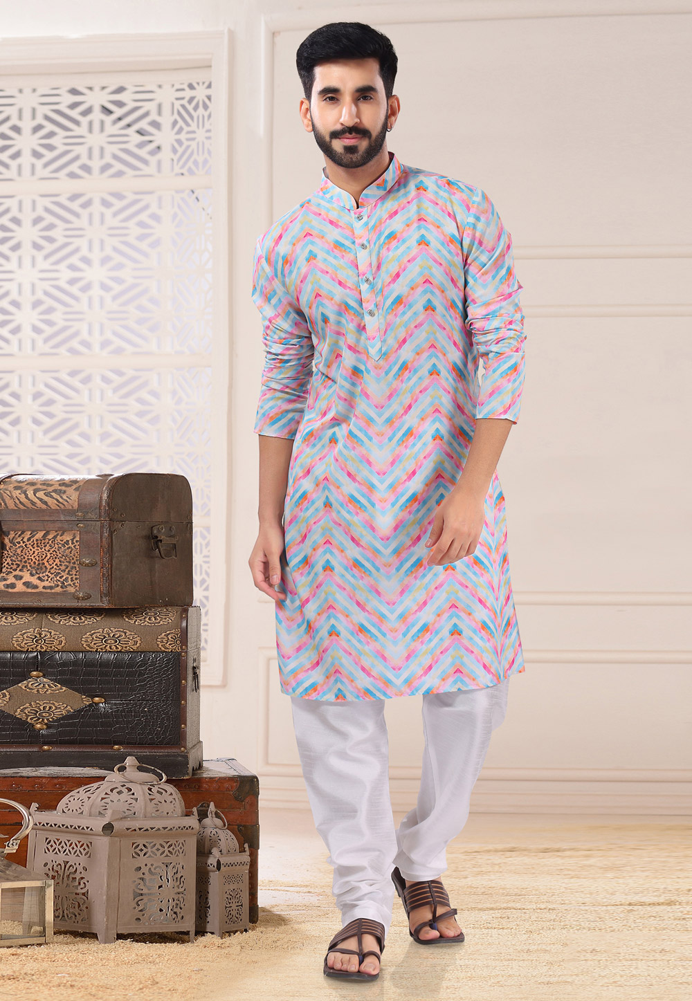 Multicolor Soft Cotton Kurta Pajama 260230