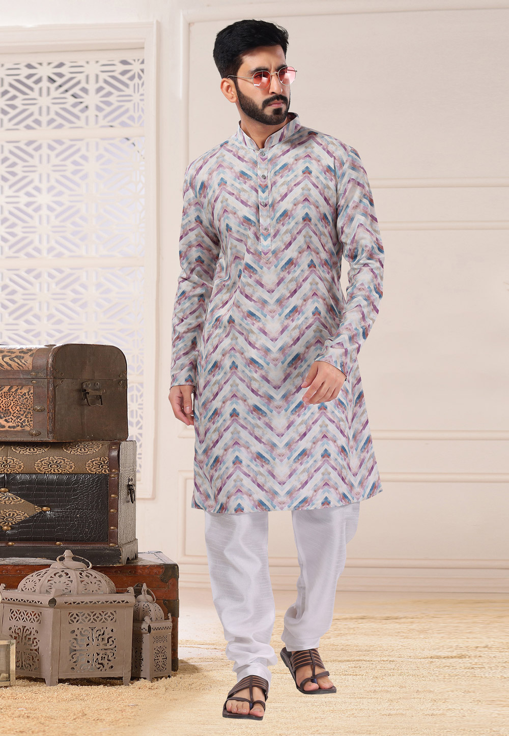 Multicolor Soft Cotton Kurta Pajama 260231