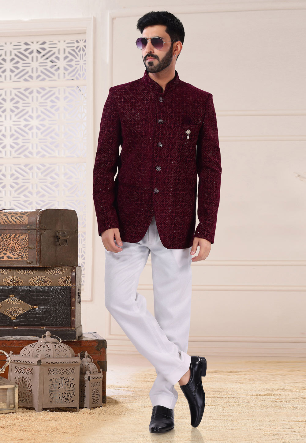 Plain Khakhi TR Jodhpuri Suit| Right Man Apparel