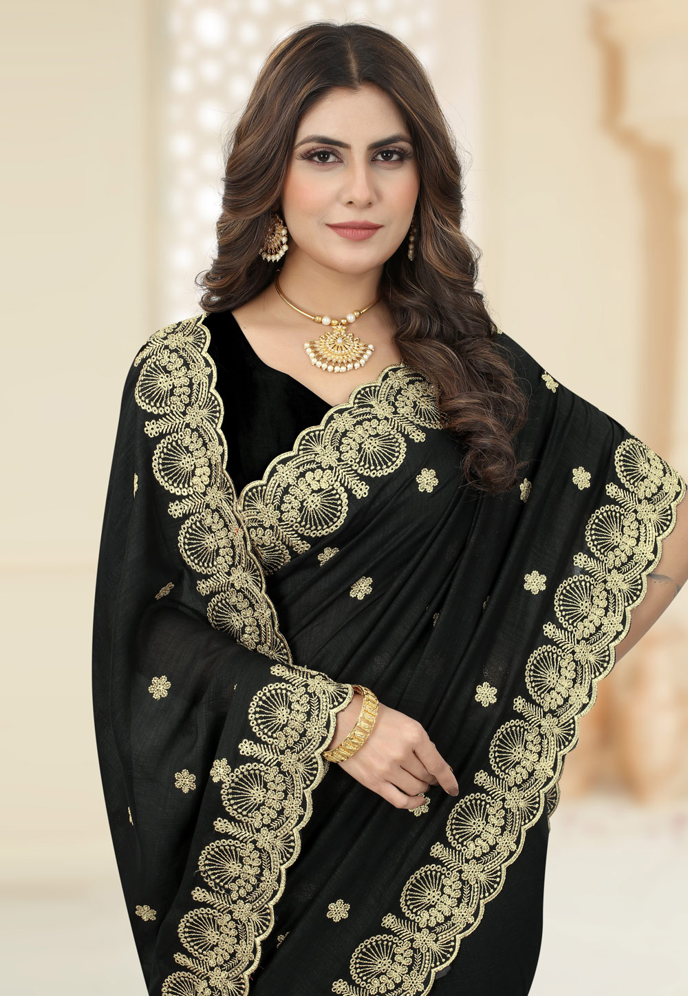 Pure Lichi Silk Saree Haevy Weaving Black Colour, Party Wear