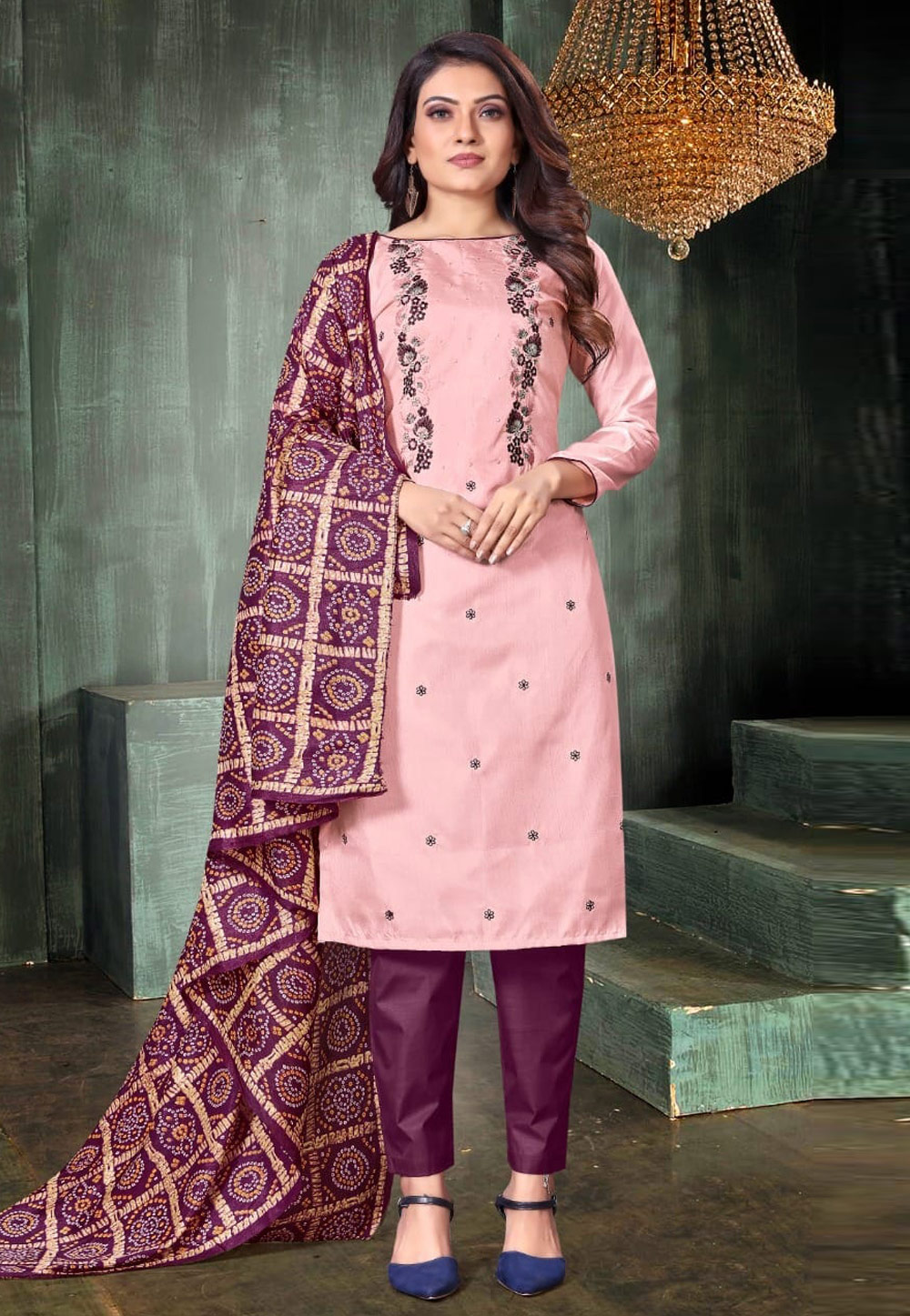 Pink Silk Pant Style Suit 251067