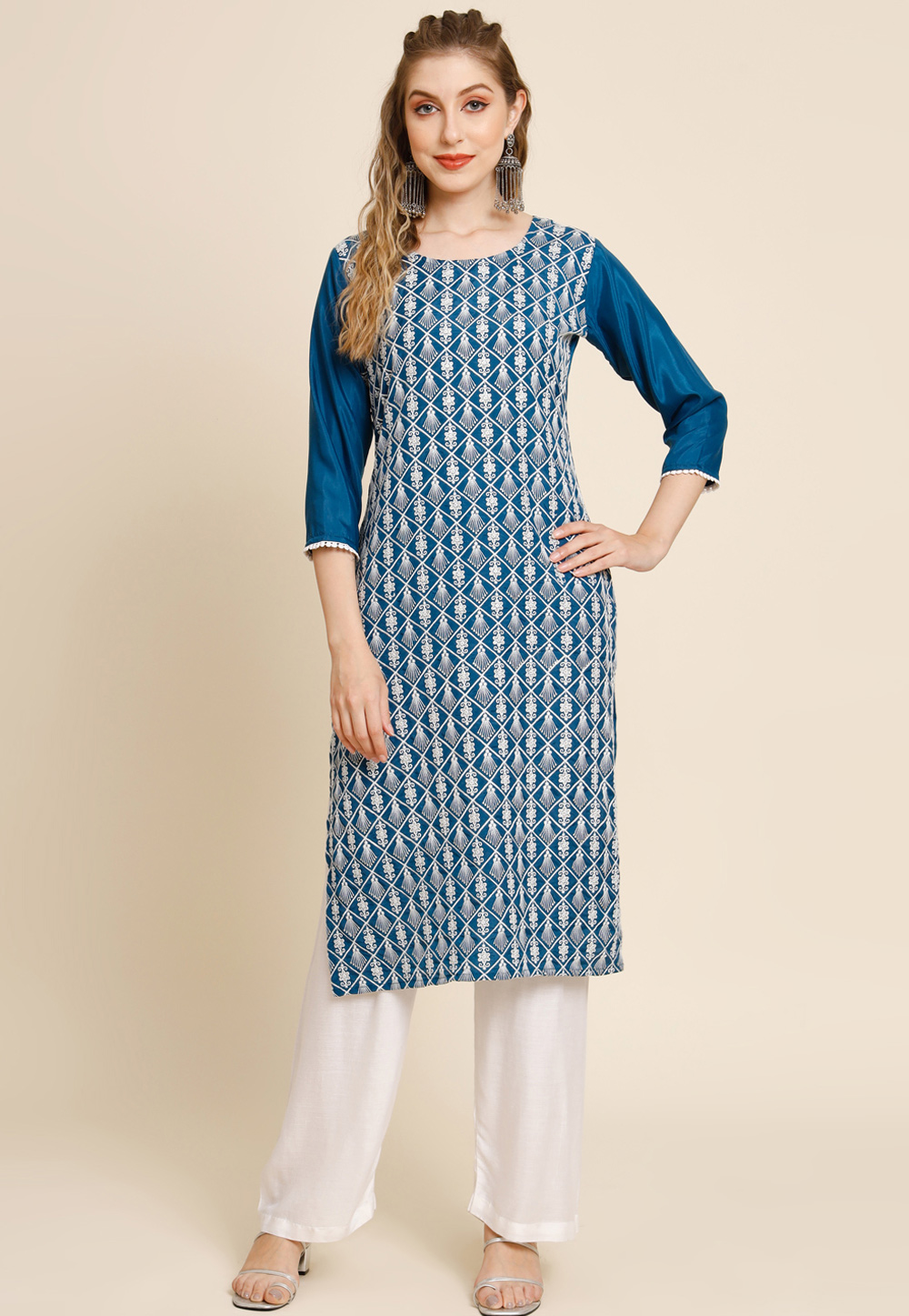 Teal Georgette Tunic 266466