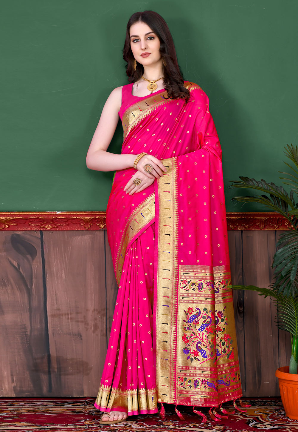 Pink Silk Paithani Saree 259068