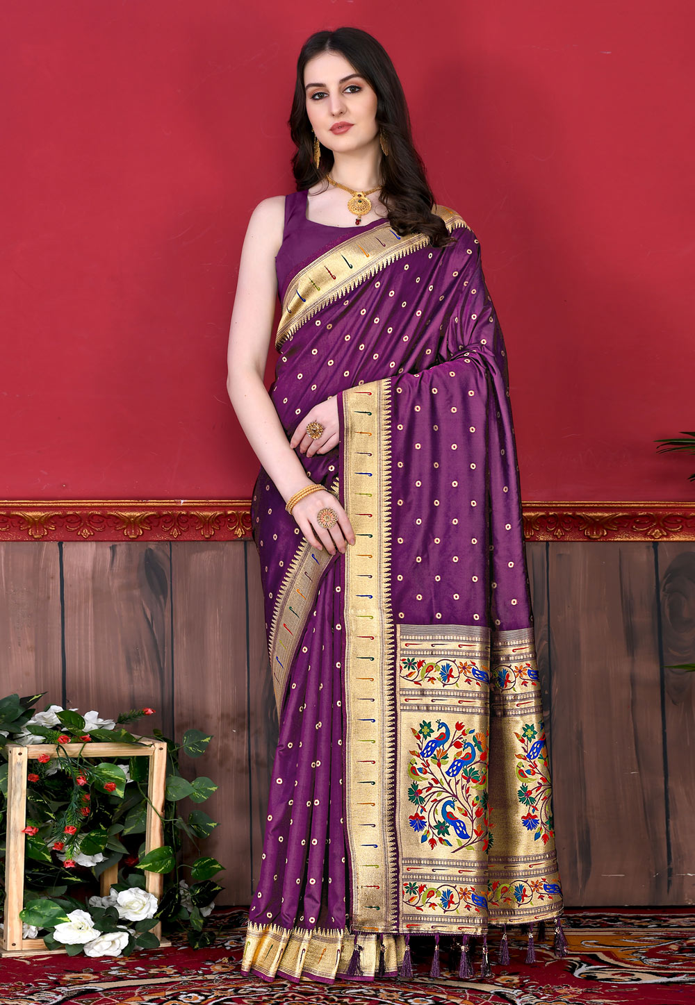 Purple Silk Paithani Saree 259072