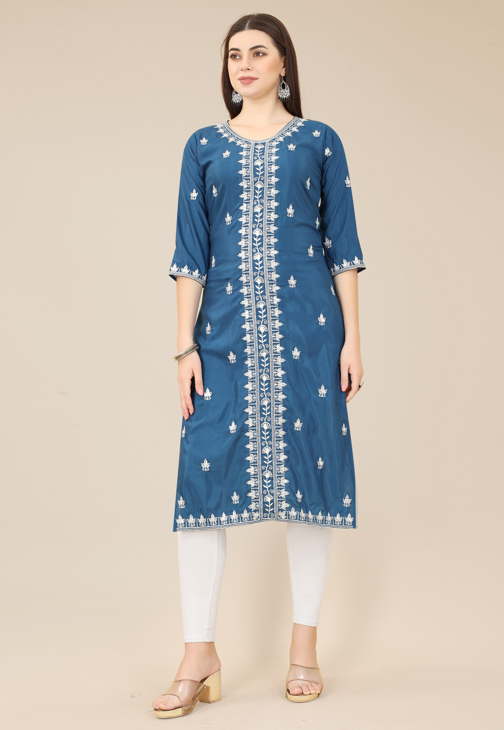 Teal Soft Silk Tunic 266460