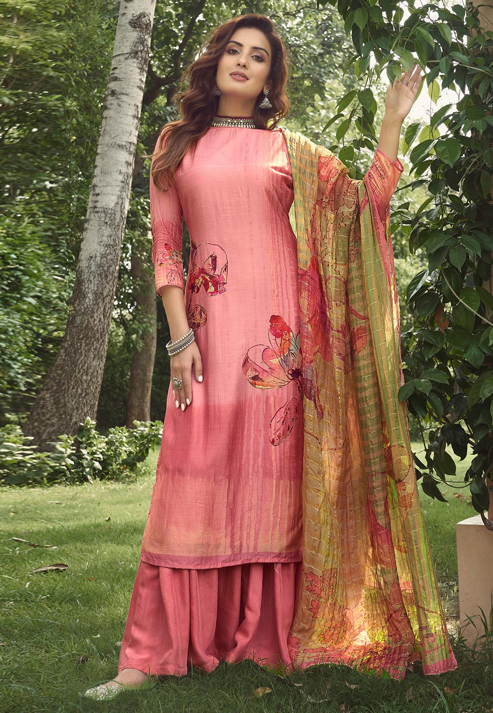 Pink Viscose Pakistani Suit 249368