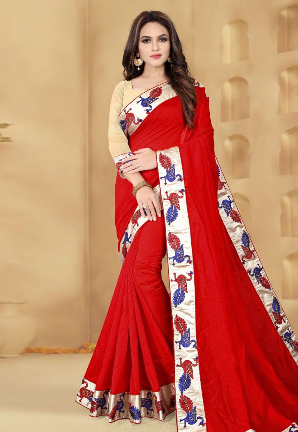 Red Silk Saree With Blouse 193510