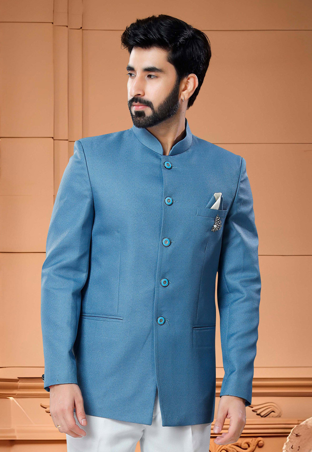 Light blue shop jodhpuri suit