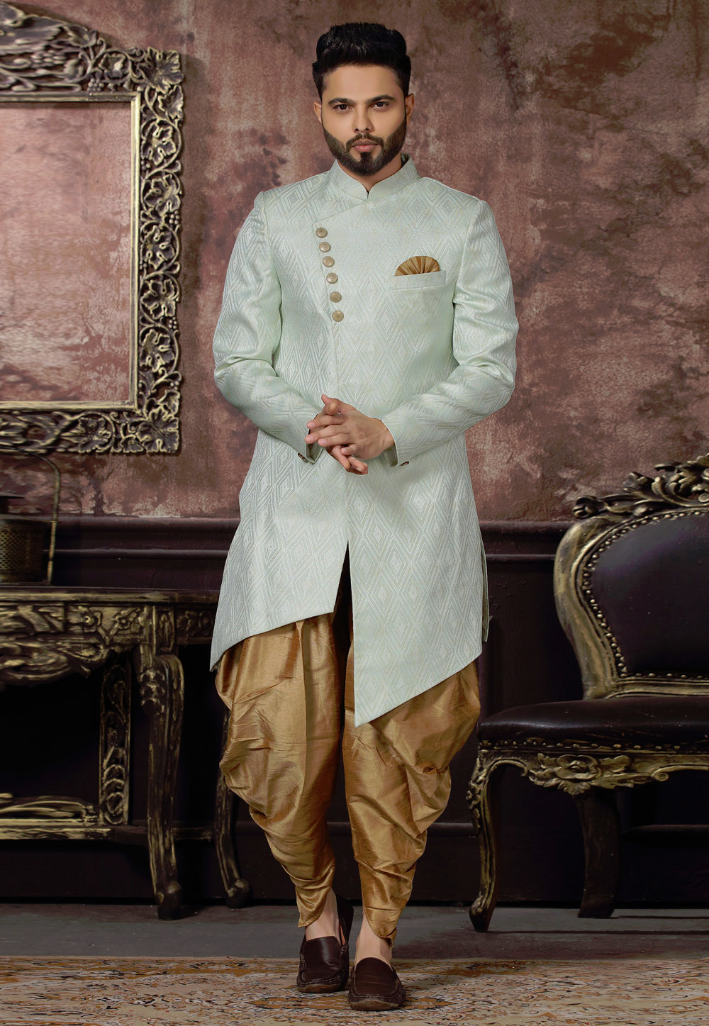 Sherwanis Look Mesmerising When You Pair Them with a Dhoti(2020): 10  Sherwani with Dhoti Designs for Men That You Can Take Inspiration from!