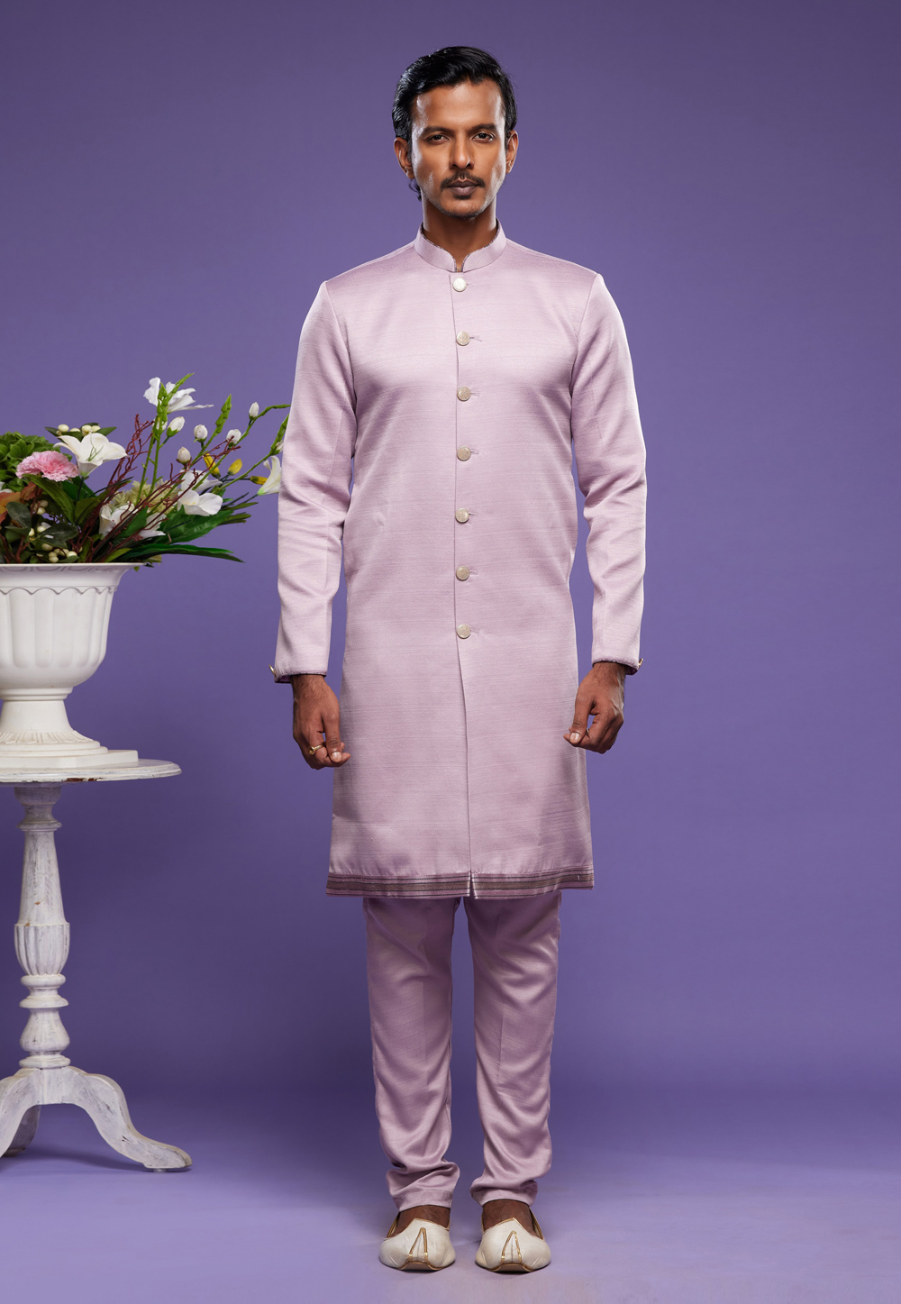 Lavender Art Silk Indo Western Suit 275016
