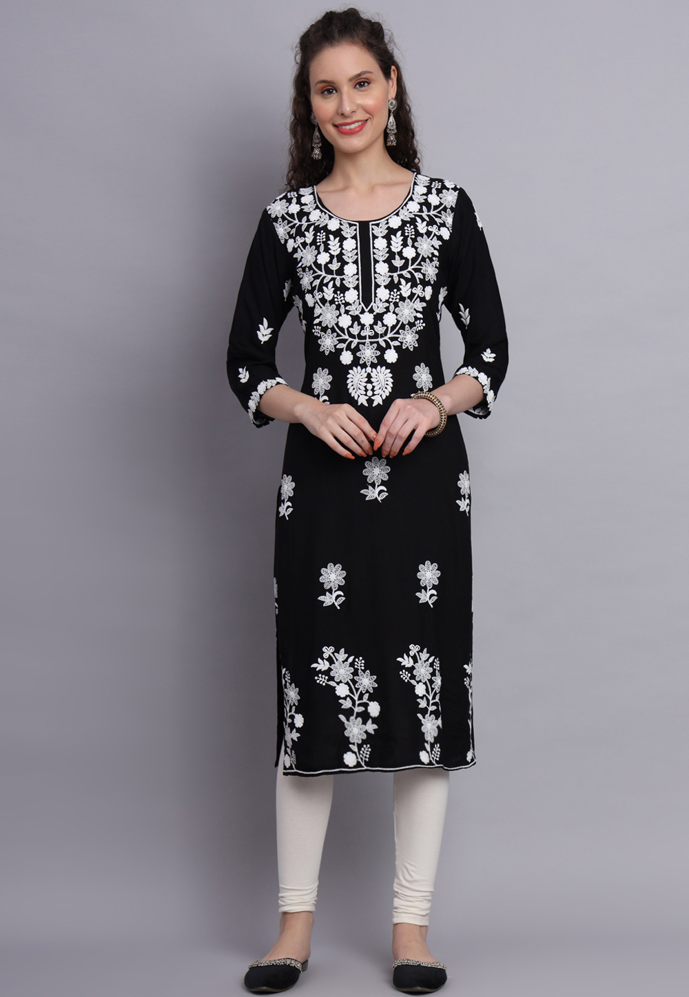 Black Rayon Long Tunic 271333