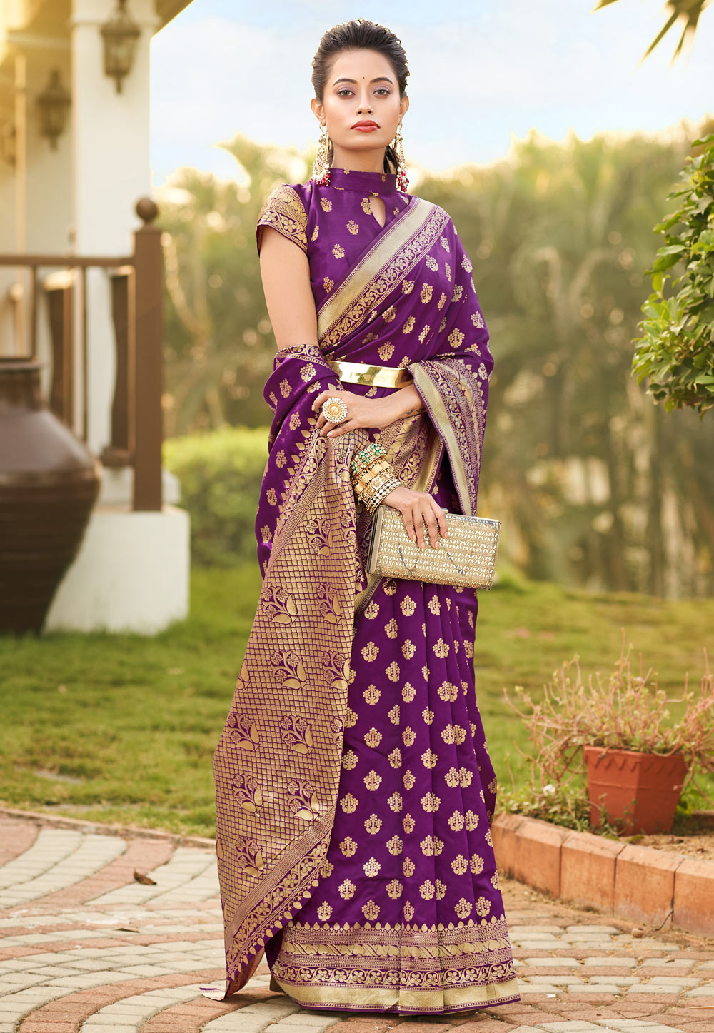 Purple Soft Silk Saree With Blouse 262271