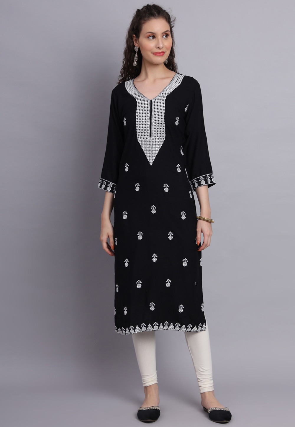 Black Rayon Long Tunic 271341