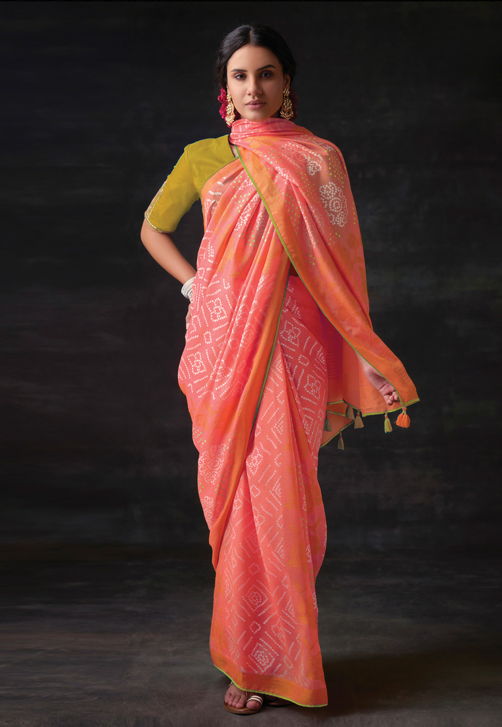 Pink Brasso Saree With Blouse 247682