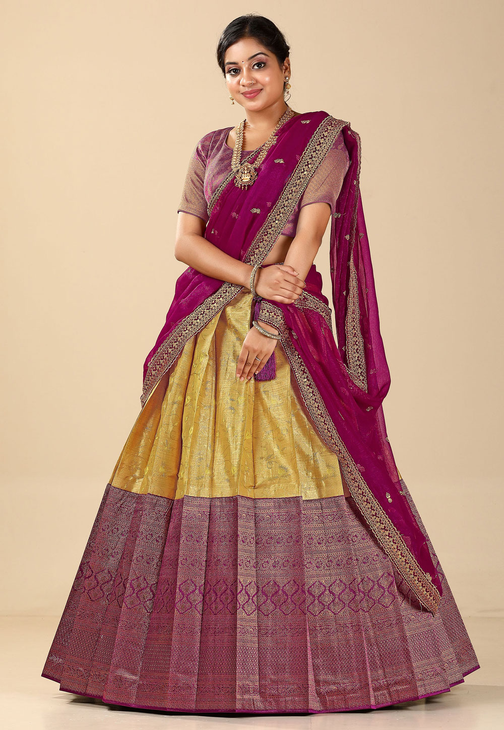 Purple Banarasi Silk Lehenga Choli 275260