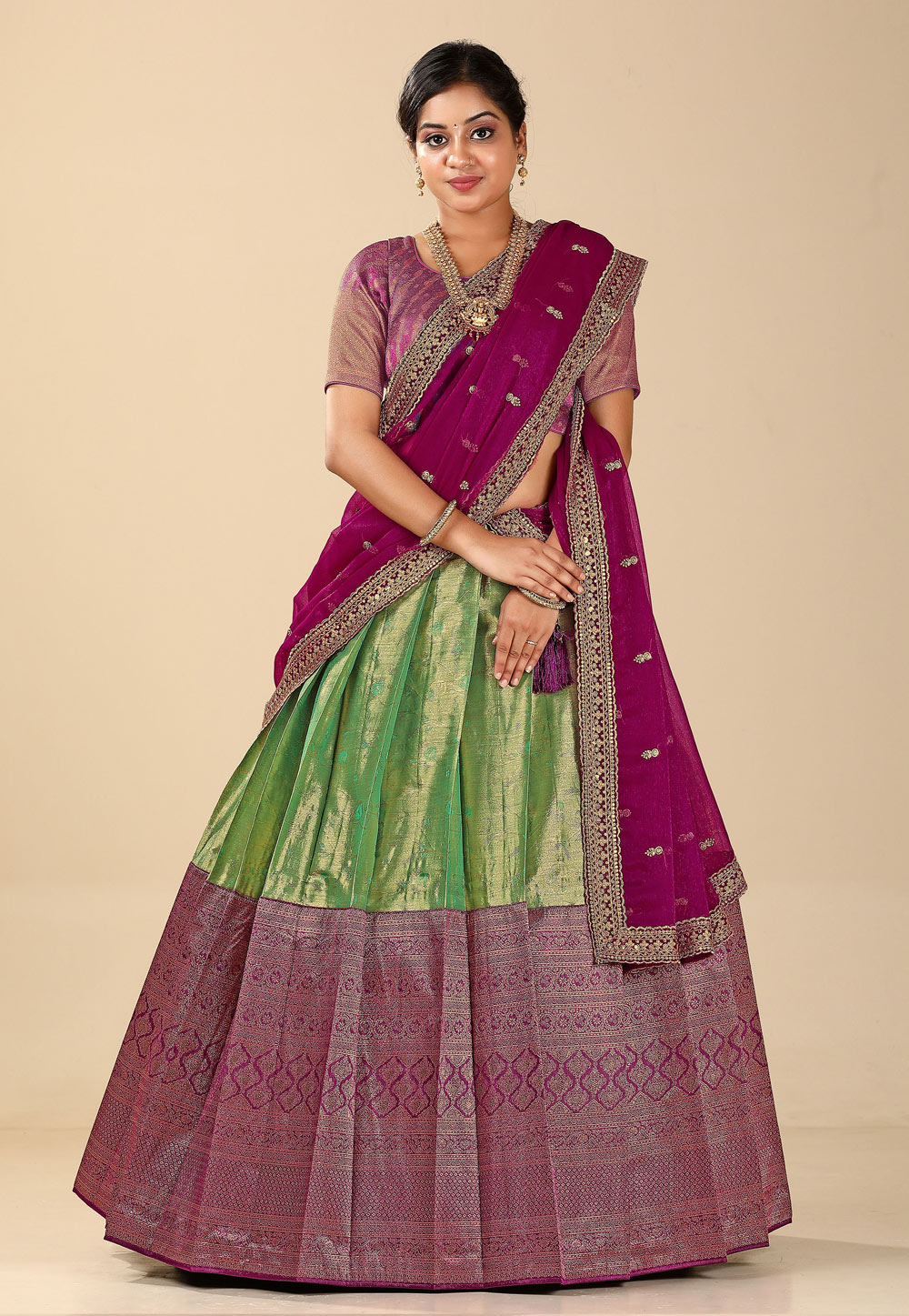 Purple Banarasi Silk Circular Lehenga Choli 275263