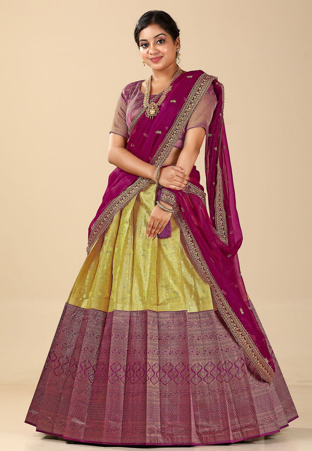 Purple Banarasi Silk Lehenga Choli 275268