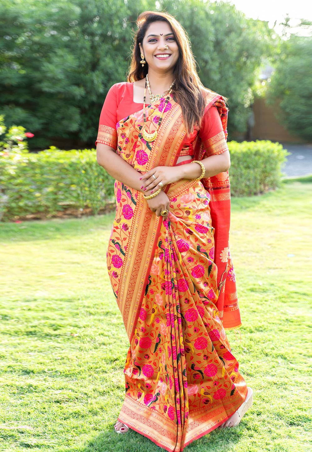 Beige Banarasi Silk Saree With Blouse 257070