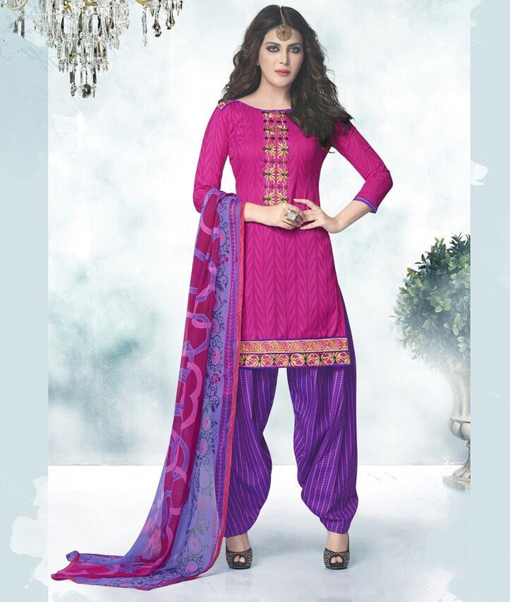 Pink Cotton Punjabi Suit 57988