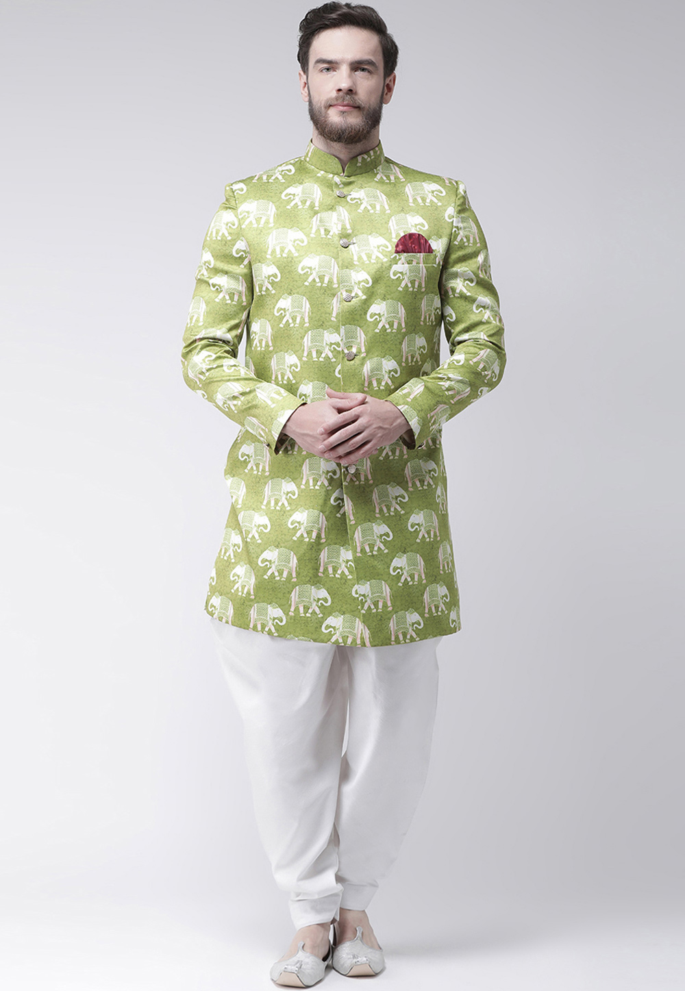 Green Polyester Indo Western Suit 221972