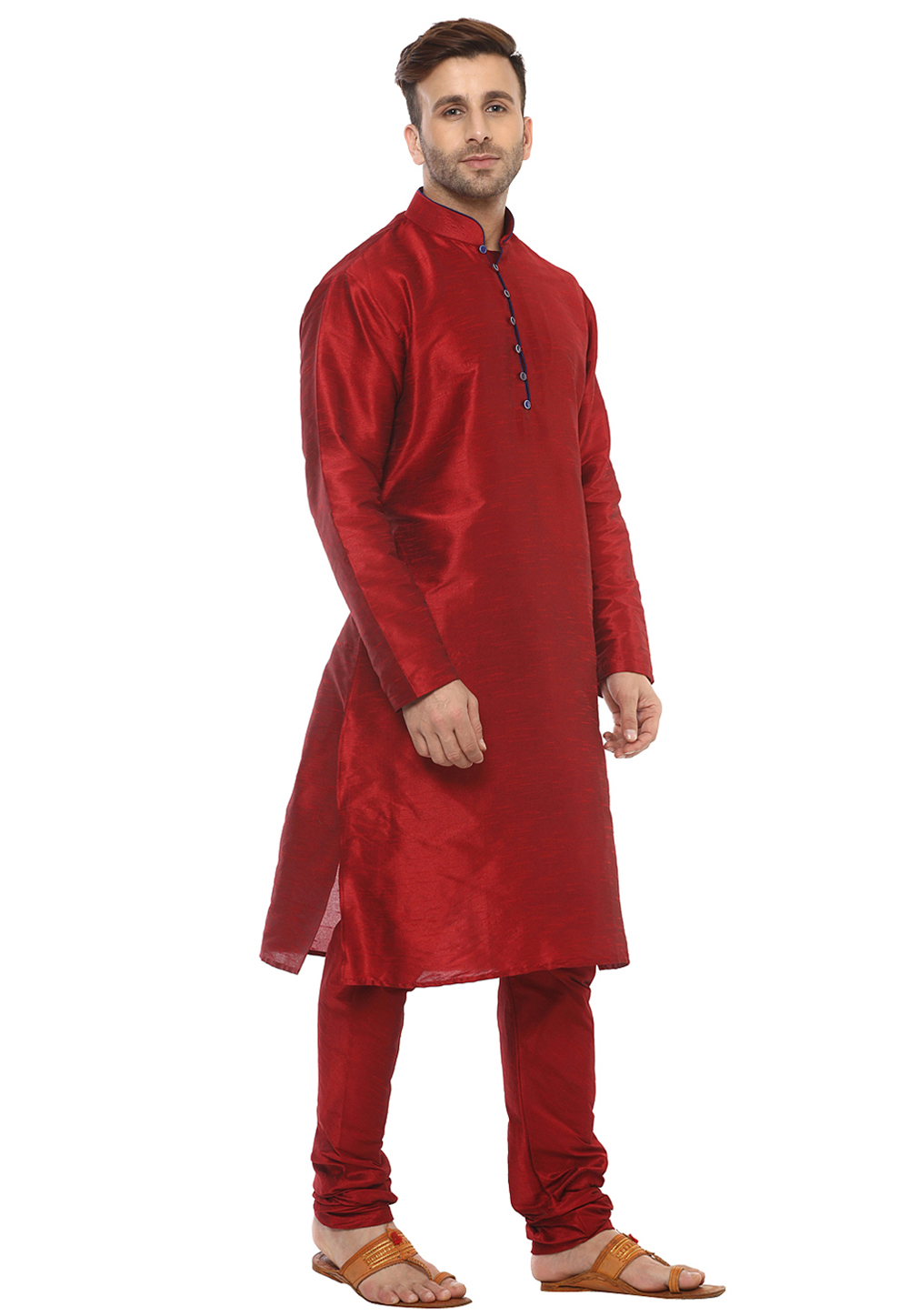 Red Silk Kurta Pajama 224116