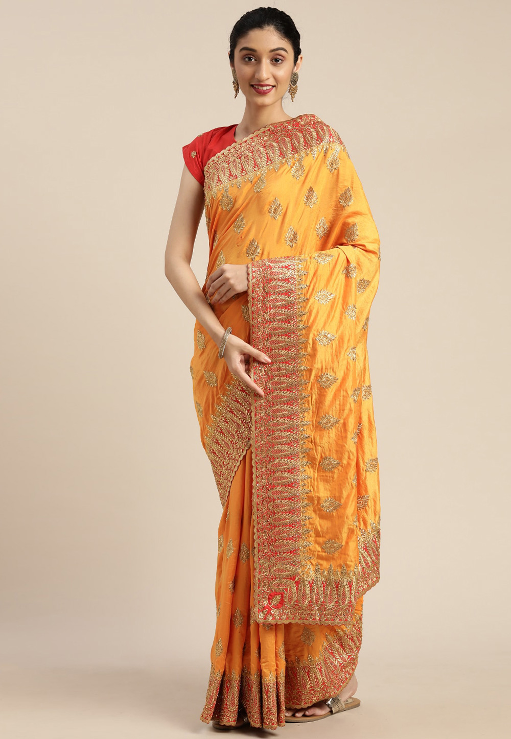Yellow Silk Festival Wear Saree 224337