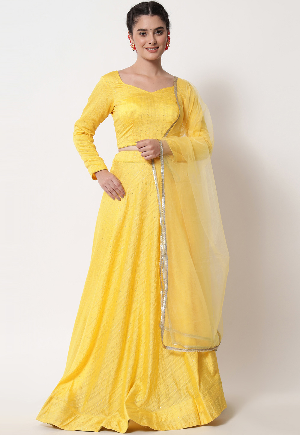 Mimosa Yellow Floral Printed Lehenga Set Design by Shreya Agarwal at  Pernia's Pop Up Shop 2024