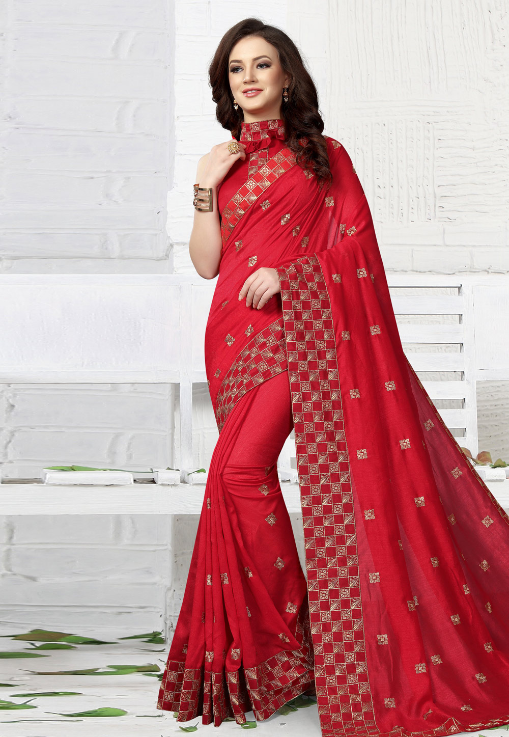 Red Silk Saree With Blouse 164682