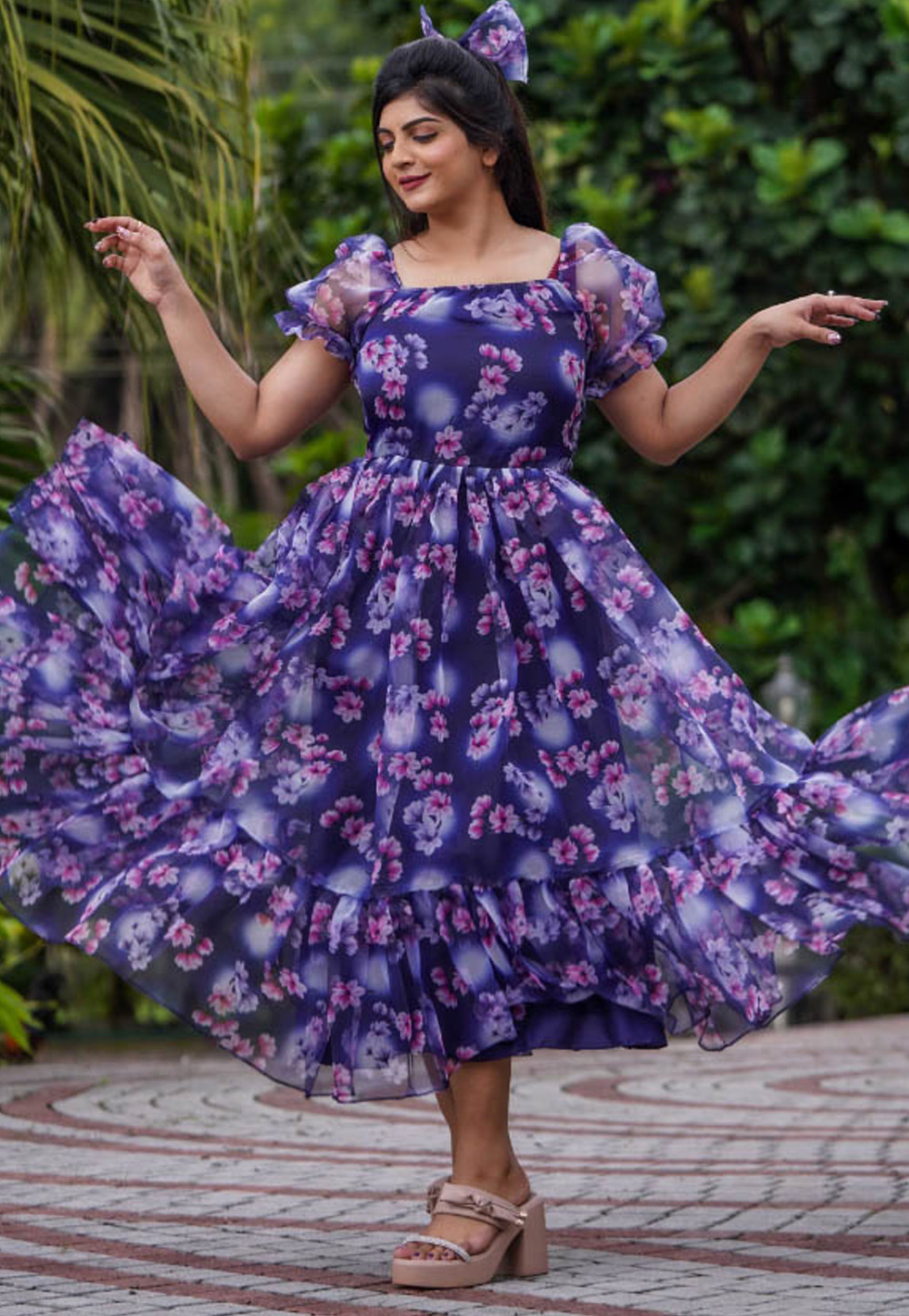 Blue Organza Gown 261886