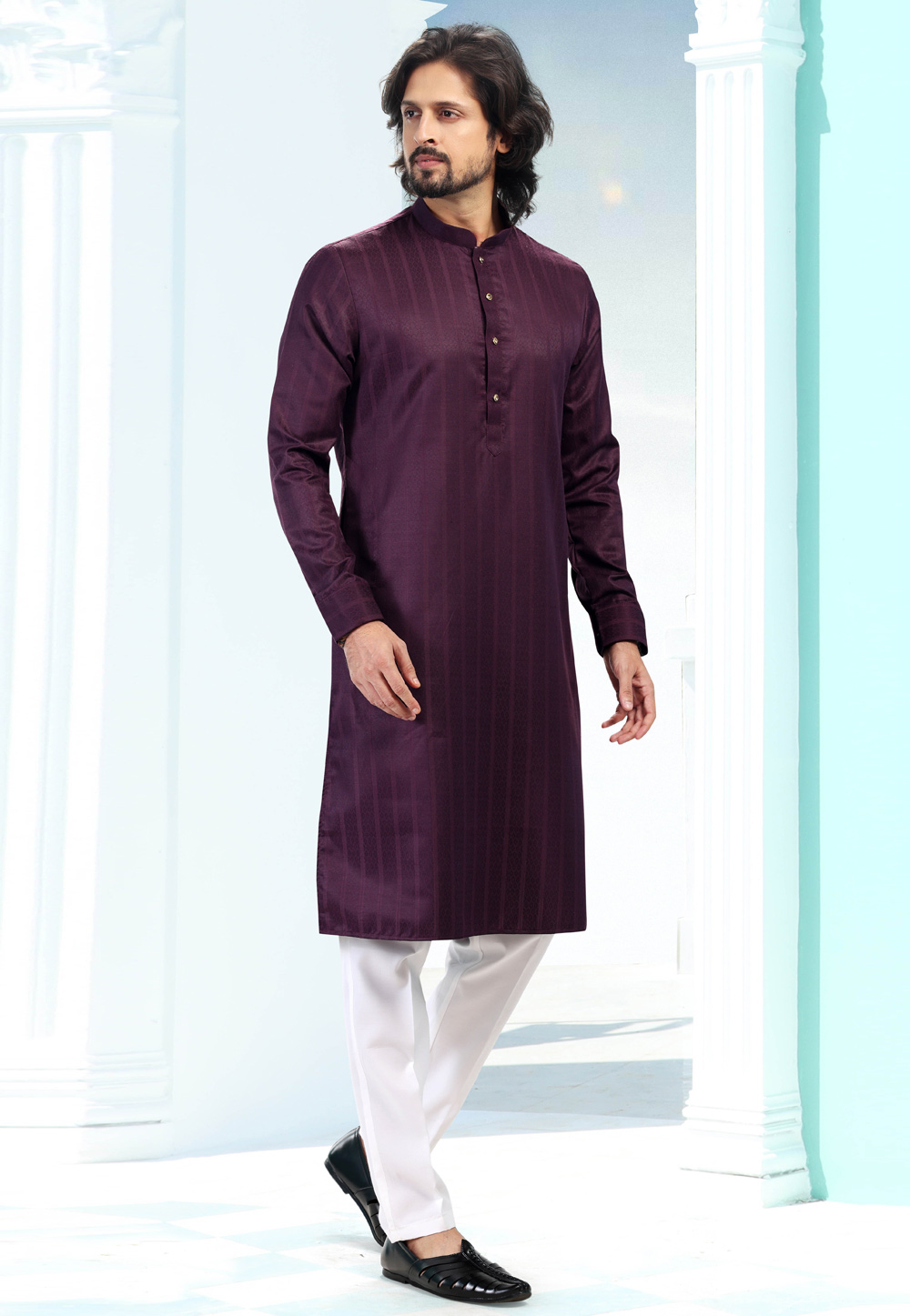 Purple Silk Kurta Pajama 262251