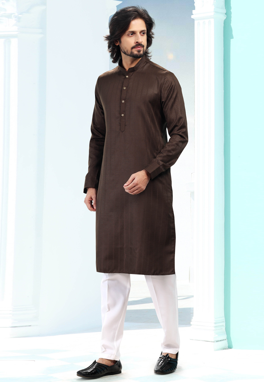 Brown Silk Kurta Pajama 262253