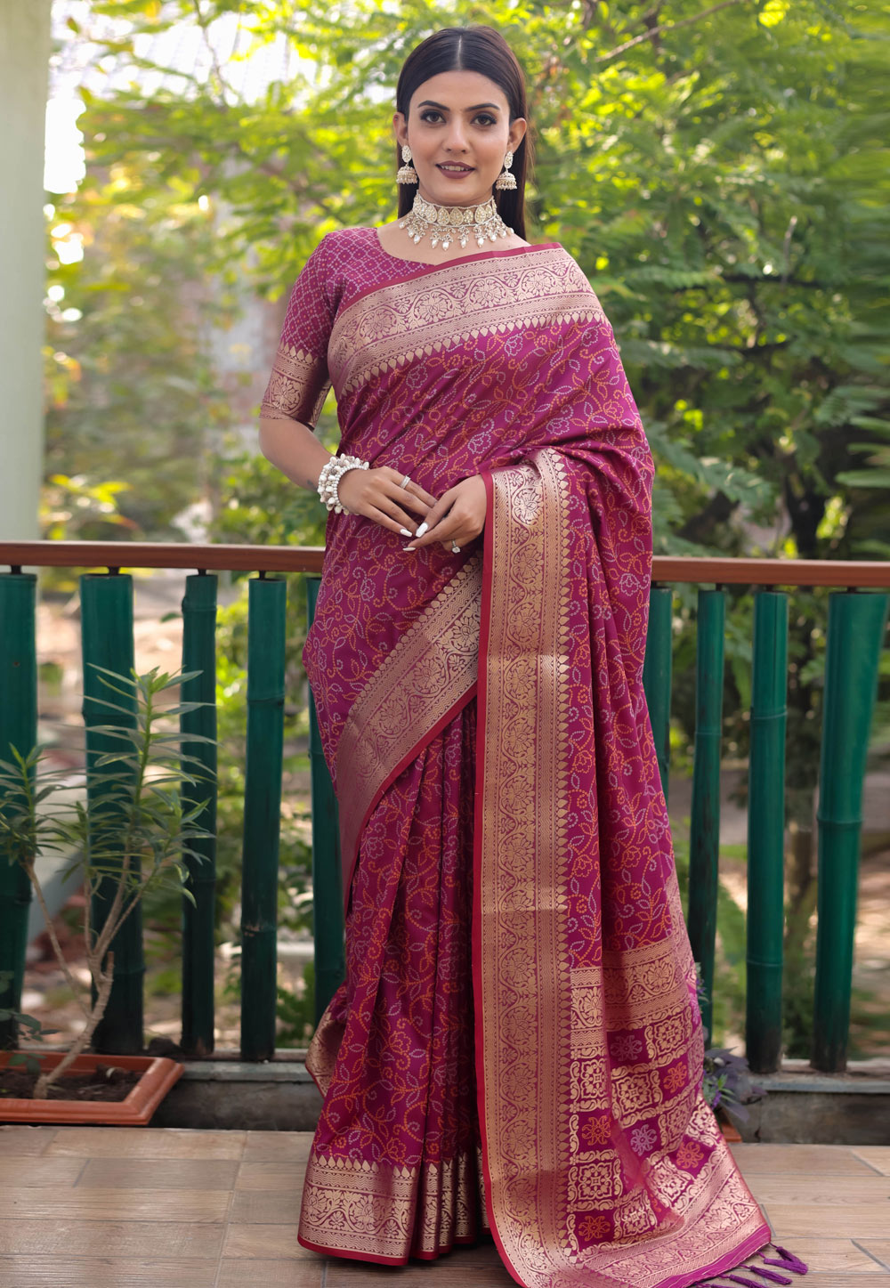 Purple Patola Silk Saree With Blouse 262913